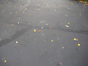 Crack filled with cold pour crack filler and sealed